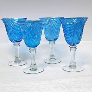Vintage hand-blown wine goblets